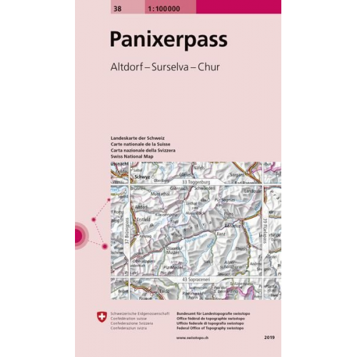 Swisstopo 1 : 100 000 Panixerpass