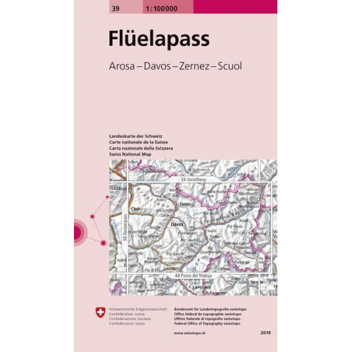 Collecitf - Swisstopo 1 : 100 000 Flüelapass