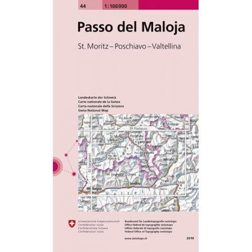 Swisstopo 1 : 100 000 Passo del Maloja