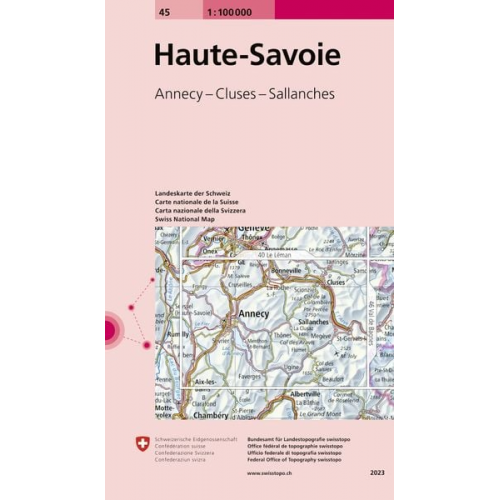 Swisstopo 1 : 100 000 Haute-Savoie