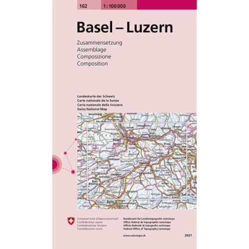 Bundesamt für Landestopografie swisstopo - Swisstopo 1 : 100 000 Basel Luzern