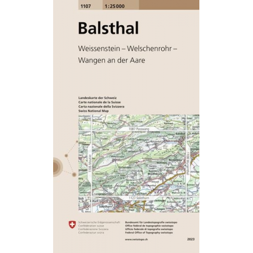 Swisstopo 1 : 25 000 Balsthal