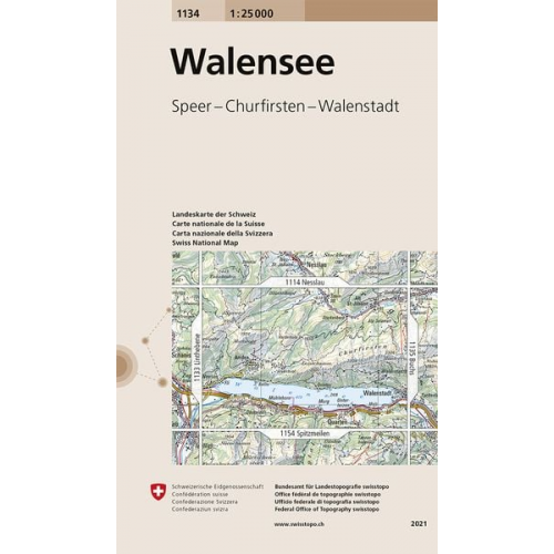 Swisstopo 1 : 25 000 Walensee