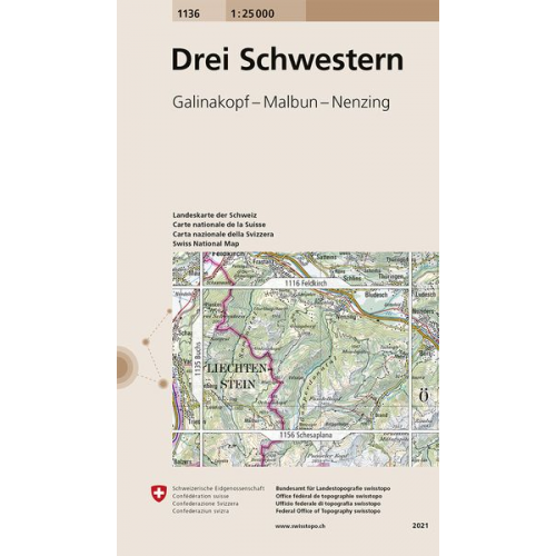 Swisstopo 1 : 25 000 Drei Schwestern