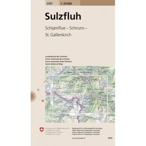 Swisstopo 1 : 25 000 Sulzfluh