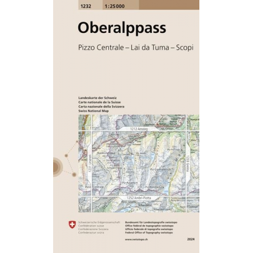 Swisstopo 1 : 25 000 Oberalppass