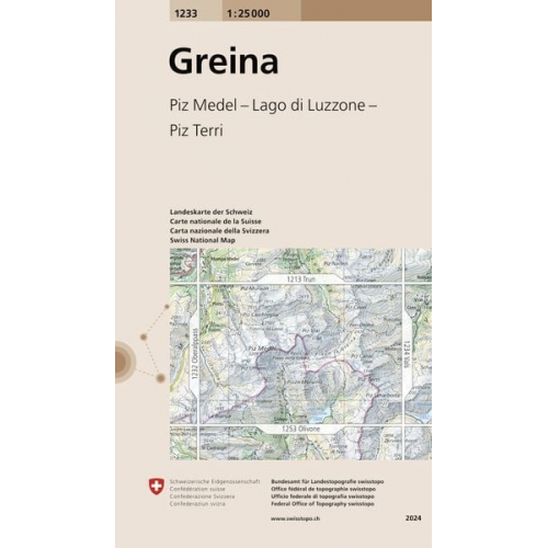 Swisstopo 1 : 25 000 Greina