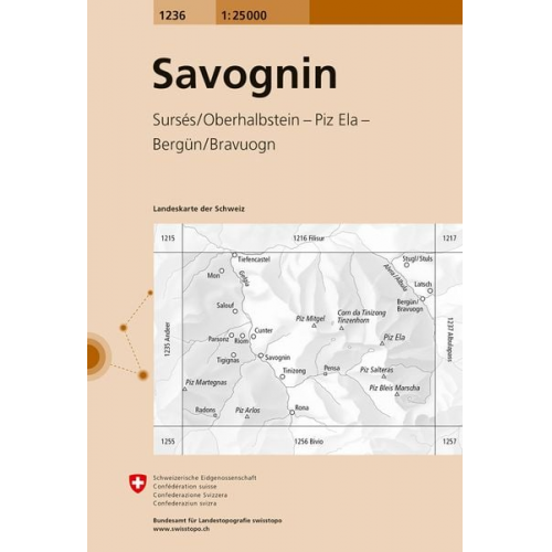 Swisstopo 1 : 25 000 Savognin