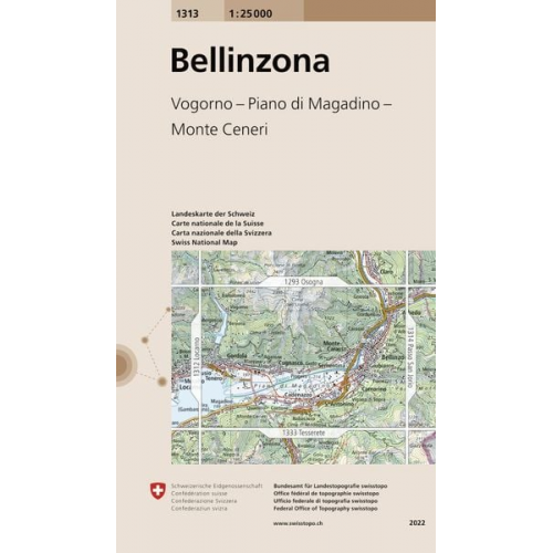 Bundesamt für Landestopografie swisstopo - Swisstopo 1 : 25 000 Bellinzona