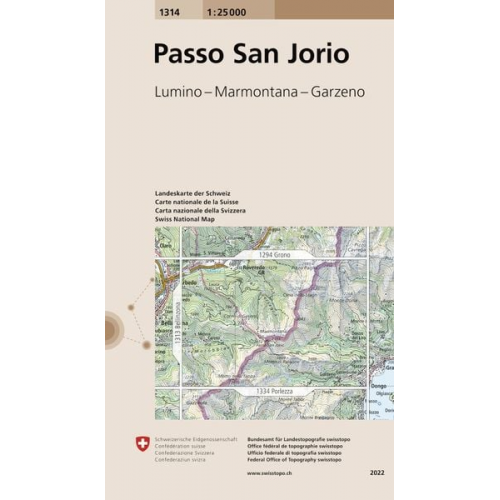 Swisstopo 1 : 25 000 Passo San Jorio