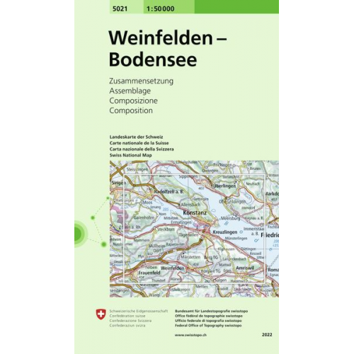 Swisstopo 1 : 50 000 Weinfelden - Bodensee