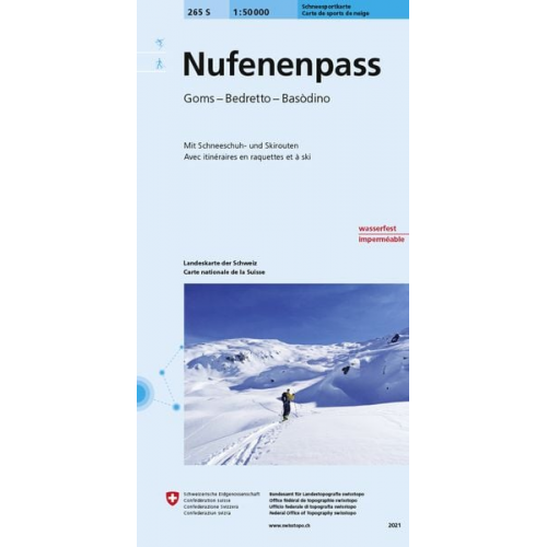 Swisstopo 1 : 50 000 Nufenenpass Ski