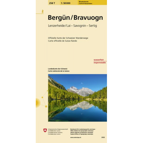 Swisstopo 1 : 50 000 Bergün Bravougn Wanderkarte