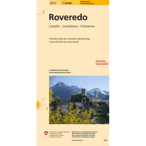 Bundesamt für Landestopografie swisstopo - Swisstopo 1 : 50 000 Roveredo Wanderkarte
