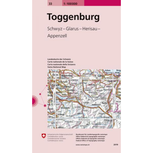 Landeskarte der Schweiz 33 Toggenburg