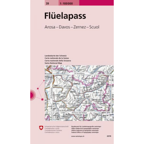 Landeskarte der Schweiz 39 Flüelapass