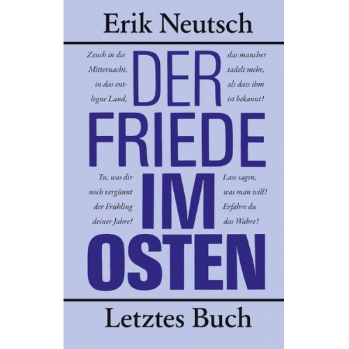 Erik Neutsch - Der Friede im Osten