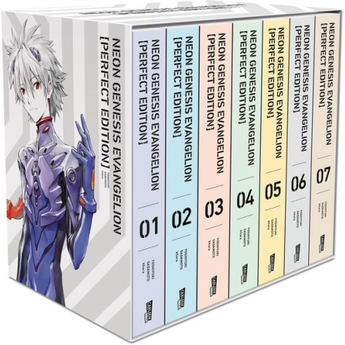 Yoshiyuki Sadamoto - Neon Genesis Evangelion – Perfect Edition, Bände 1-7 im Sammelschuber mit Extras