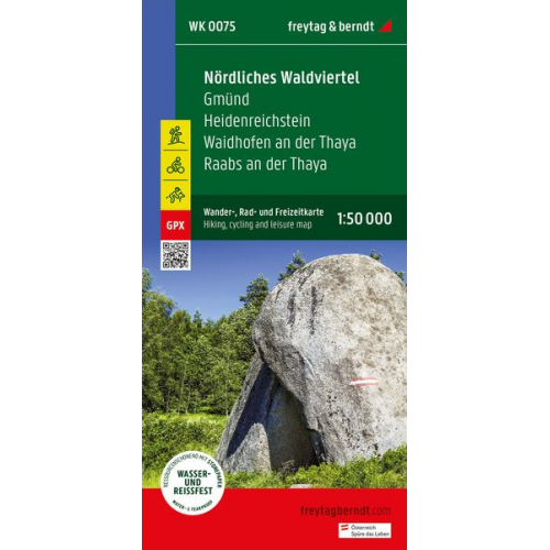 Nördliches Waldviertel, Wander-, Rad- und Freizeitkarte 1:50.000, freytag & berndt, WK 0075