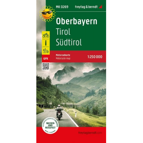 Oberbayern - Tirol - Südtirol, Motorradkarte 1:250.000, freytag & berndt