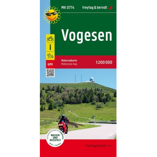 Vogesen, Motorradkarte 1:200.000, freytag & berndt