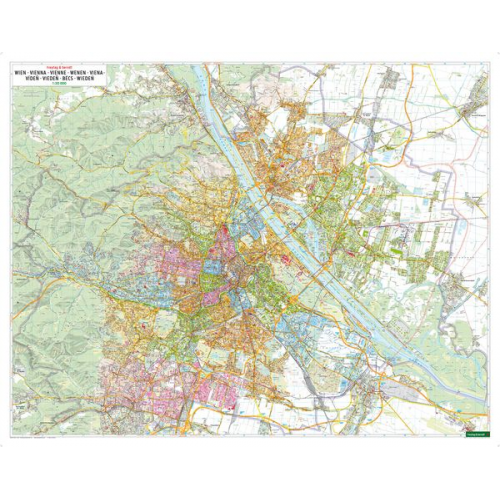 Wien, Stadtplan 1:20.000, Poster, Plano in Rolle, freytag & berndt