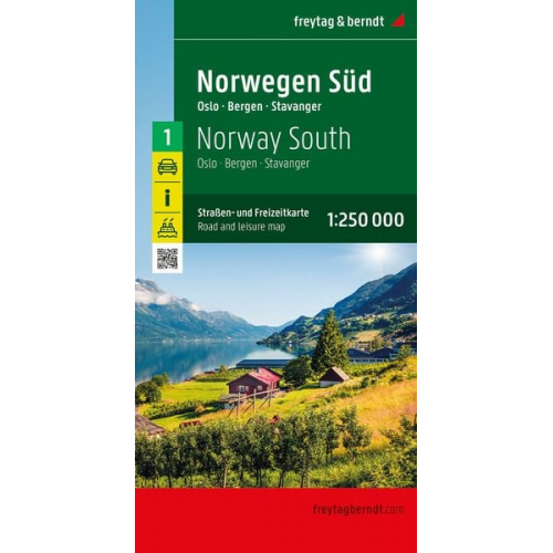 Norwegen Süd, Straßen- und Freizeitkarte 1:250.000, freytag & berndt