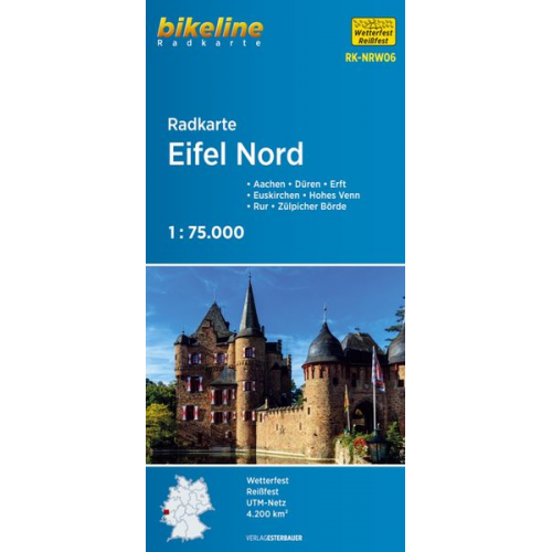 Bikeline Radkarte Eifel Nord Aachen, Köln 1 : 75 000