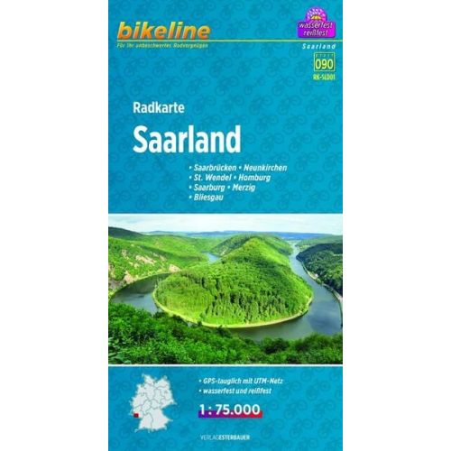 Bikeline Radkarte Deutschland Saarland 1 : 75 000