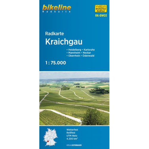 Bikeline Radkarte Deutschland Kraichgau 1 : 75 000