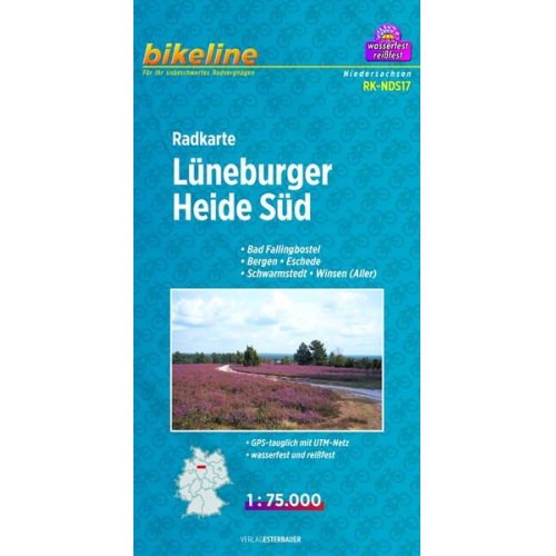 Bikeline Fahrradkarte Deutschland Lüneburger Heide Süd 1:75.000