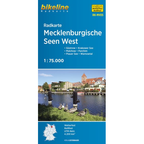 Bikeline Radkarte Deutschland Mecklenburgische Seen West 1 : 75 000