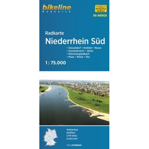 Radkarte Niederrhein Süd 1:75.000 (RK-NRW08)