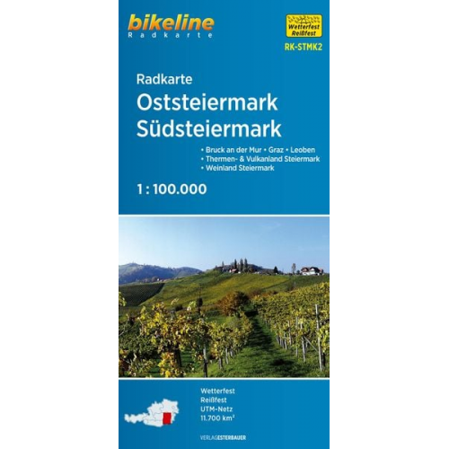 Radkarte Oststeiermark, Südsteiermark 1:100.000