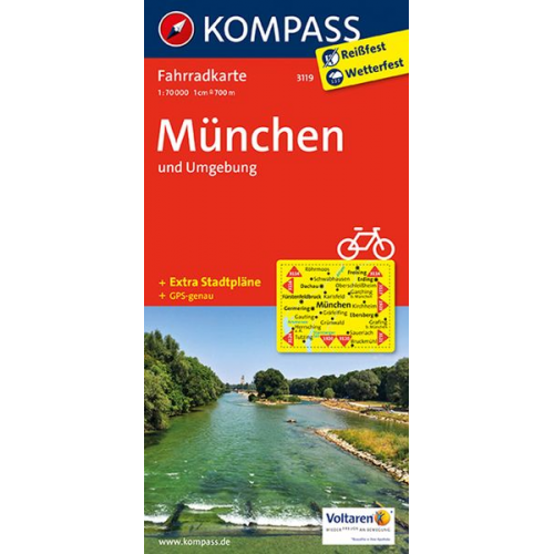 KOMPASS Fahrradkarte 3119 München und Umgebung 1:70.000