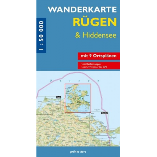 Wanderkarte Rügen & Hiddensee 1 : 50 000