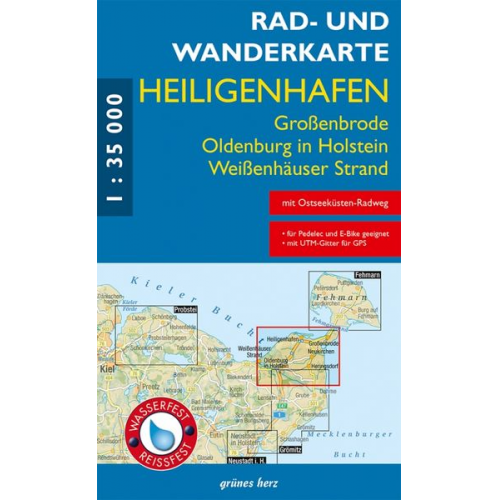 Rad- und Wanderkarte Heiligenhafen, Oldenburg i. H., Großenbrode 1:35 000