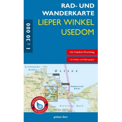 Rad- und Wanderkarte Lieper Winkel und Usedom 1:30 000