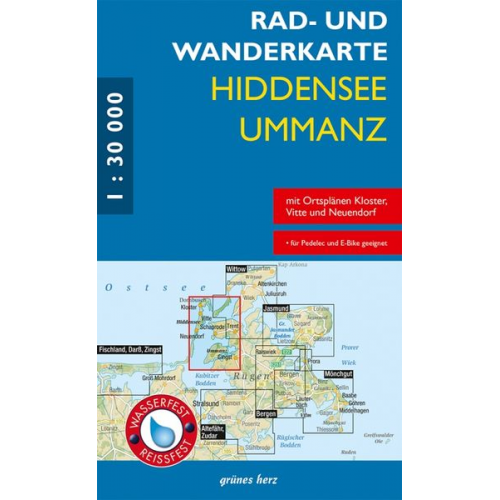 Rad- und Wanderkarte Hiddensee, Ummanz 1 :30.000