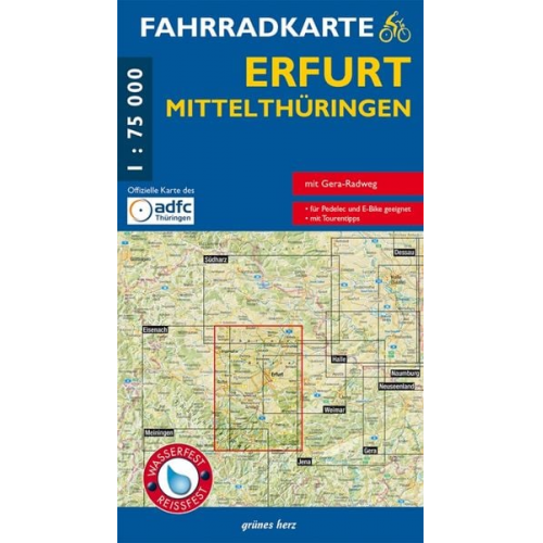 Fahrradkarte Erfurt, Mittelthüringen