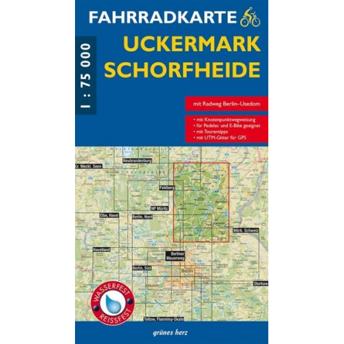 Fahrradkarte Uckermark, Schorfheide 1:75 000