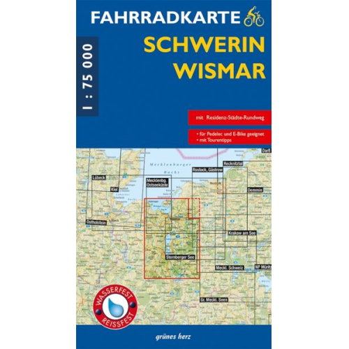 Fahrradkarte Schwerin - Wismar 1:75.000