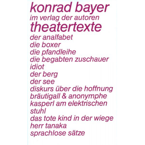 Konrad Bayer - Theatertexte