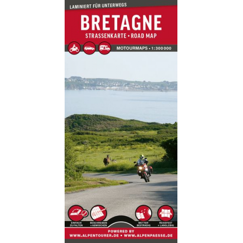 MoTourMaps Bretagne Auto- und Motorradkarte 1:300.000