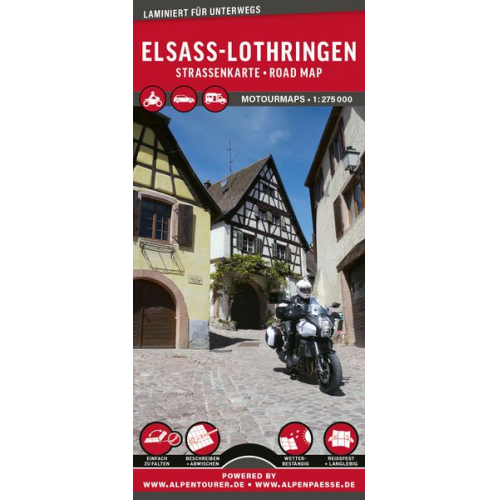 MoTourMaps Elsass & Lothringen Auto- und Motorradkarte 1:275.000