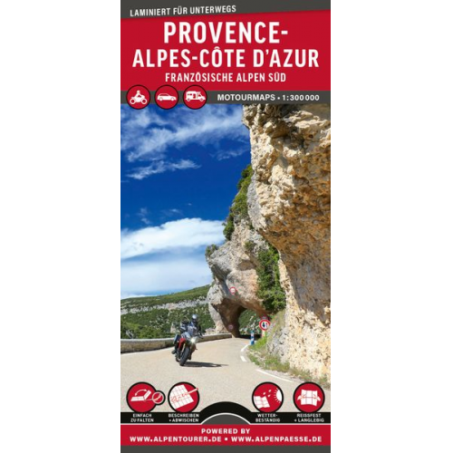 MoTourMaps Provence-Alpes-Côte d'Azur (Französische Alpen Süd) Auto- und Motorradkarte 1:300.000