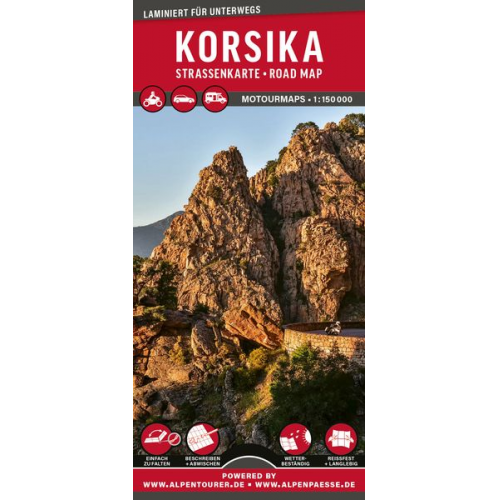 MoTourMaps Korsika Auto- und Motorradkarte 1:150.000