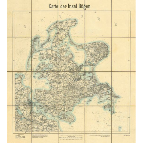 Historische Karten: Die Insel Rügen 1889 (gerollt)