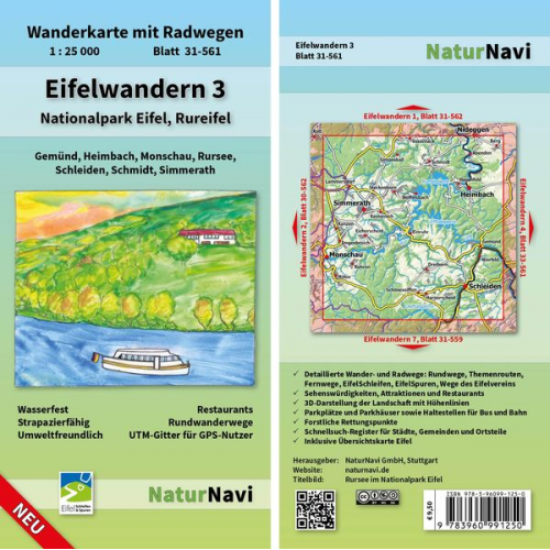 Eifelwandern 3 - Nationalpark Eifel, Rureifel 1 : 25 000