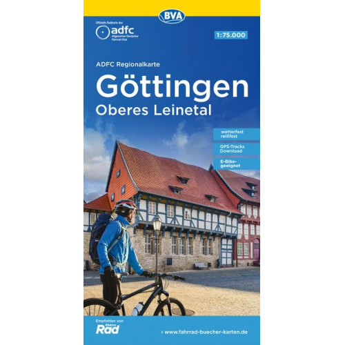 ADFC-Regionalkarte Göttingen Oberes Leinetal, 1:75.000, mit Tagestourenvorschlägen, reiß- und wetterfest, E-Bike-geeignet, GPS-Tracks Download